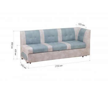 Консул прямой с угловой спинкой Fulton mint / Fulton cream