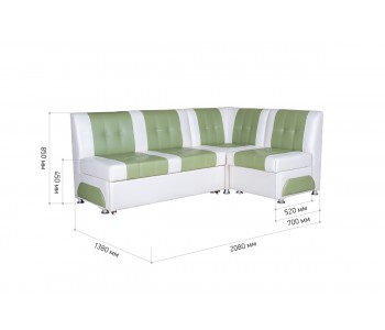 Консул 2 угловой Marvel PISTACHIO / Marvel WHITE