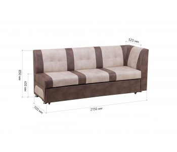 Консул прямой с угловой спинкой Парма 02 / Парма 09